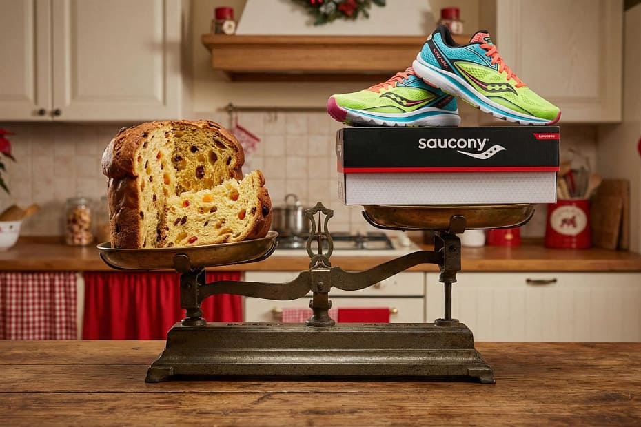 Disparità calorie panettone vs consumo corsa.